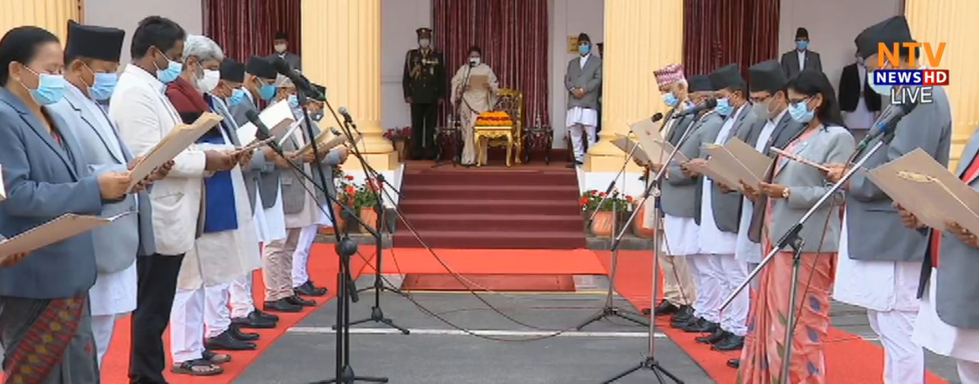 KP Oli sworn in again as PM, no new faces inducted in cabinet