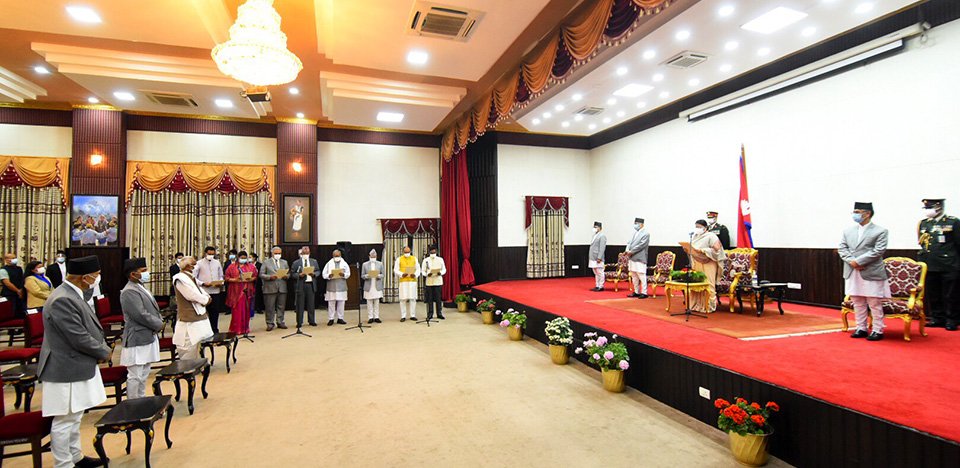 Cabinet Reshuffled, President Bhandari Administers Oath To Newly Appointed Ministers