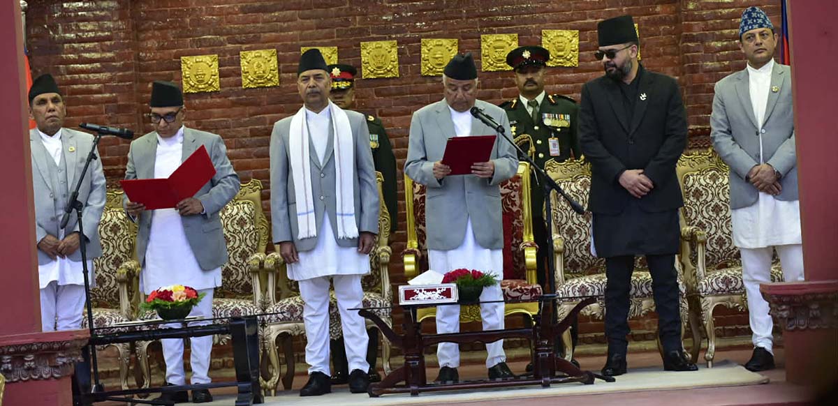 President administers oath of office to newly appointed Chief Justice Sharma